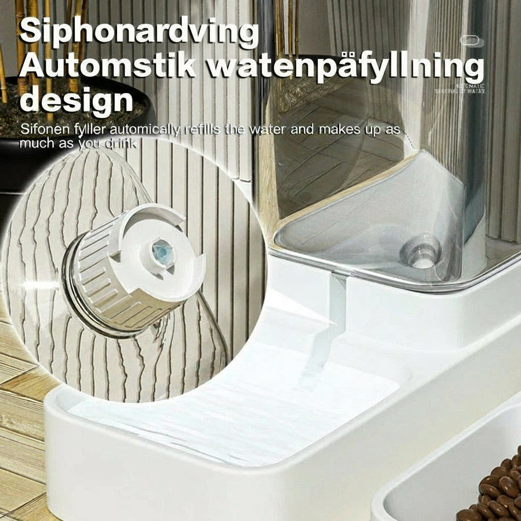 Automatic Cat Feeder & Water Dispenser with Gravity Food Storage Container for Cats and Dogs